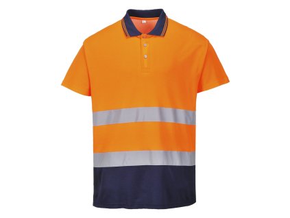 S174 - Triko bavlněné dvoubarevné Polo Comfort, oranžové