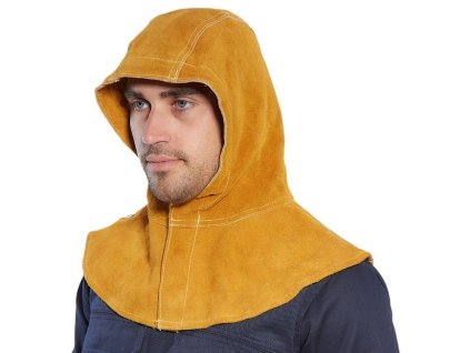 Kožená kapuce pro svářeče