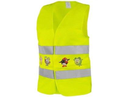 Vesta reflexní dětská TEDDY, žlutá s potiskem