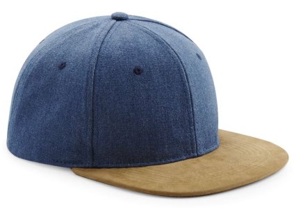 6 panelová kšiltovka "SUEDE PEAK SNAPBACK" Beechfield B668 (Barva Černá)