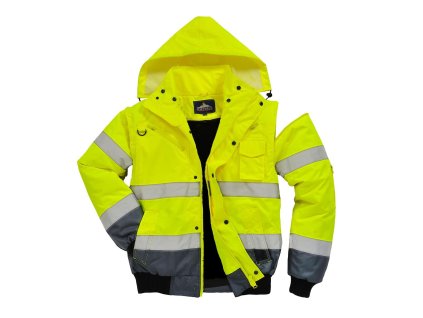 Bunda reflexní do pasu, žlutá