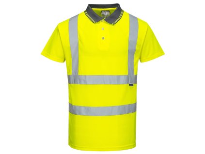 S477 - Hi-Vis polokošile s krátkými rukávy, žlutá