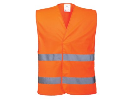C474 - Reflexní vesta s dvěma pruhy, oranžová