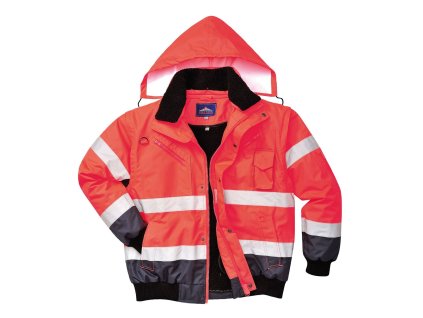 C465 - Bunda Bomber Hi-Vis Contrast, červeno-modrá