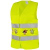 Vesta reflexní dětská TEDDY, žlutá s potiskem