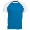 Pánské tričko BASE BALL K330, aqua blue-white
