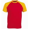 Pánské tričko BASE BALL K330, červeno-žluté