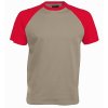 Pánské tričko BASE BALL K330, light grey-red
