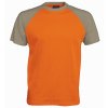 Pánské tričko BASE BALL K330, orange-light grey