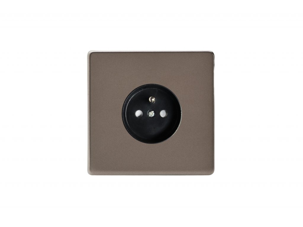 Designová zásuvka Síťová zásuvka MAINS SOCKET - Bezšroubkový - 1-modulový - cínová, Síťová zásuvka MAINS SOCKET - Bezšroubkový - 1-modulový - cínová