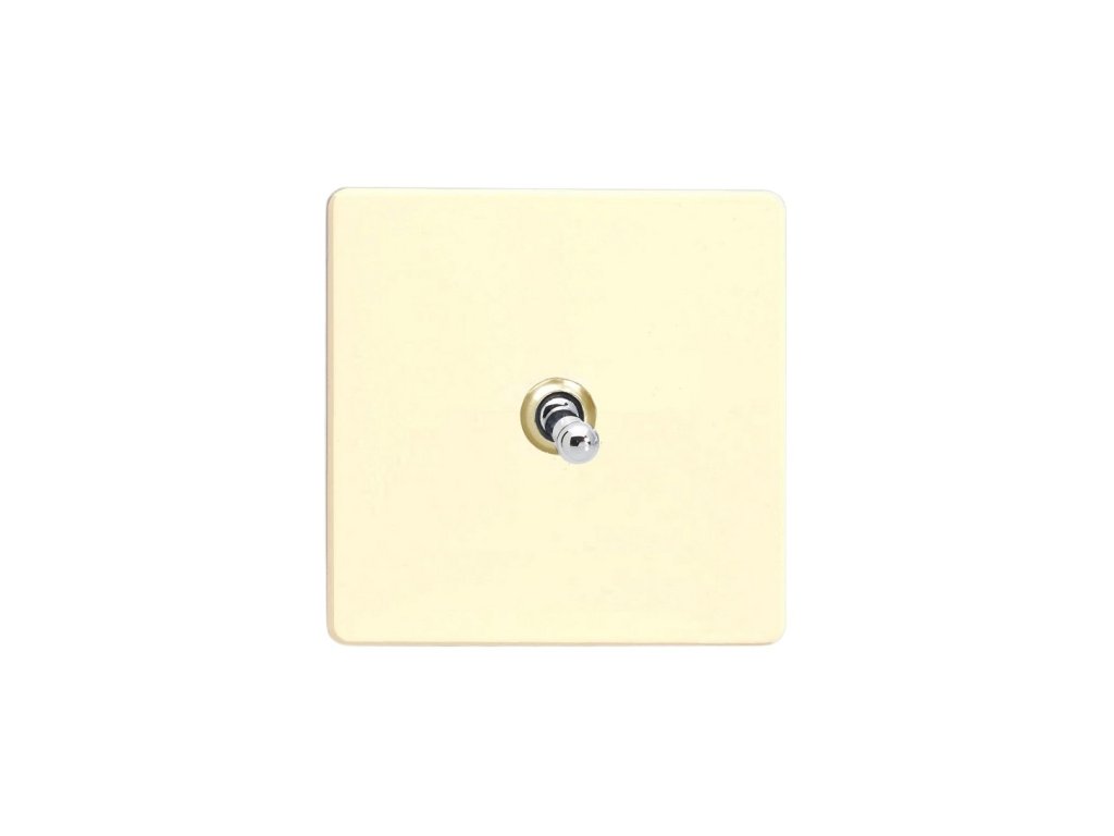 Designový vypínač Páčkový vypínač TOGGLE - 1-modulový schodišťový (č.6) 10A - Bezšroubkový - bílá čokoláda, toggle XDWT1S screwless white chocolate