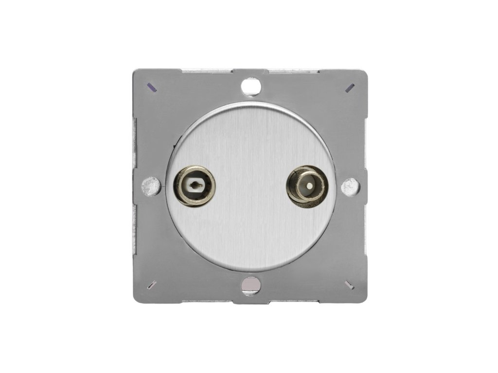 Designová zásuvka Mutimediální zásuvka MEDIA SOCKET - 2-modulový TV/Radio MODULÁRNÍ - kartáčovaná ocel, EGRTV2S removebg preview