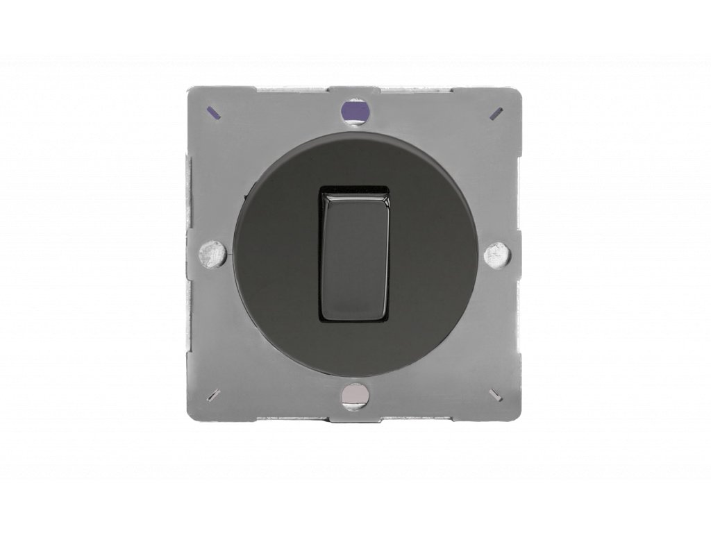 Designový vypínač Kolébkový vypínač ROCKER - 1-modulový schodišťový (č.6); jednosměrný (č.1) 10A 1-pólový MODULÁRNÍ - černé (lesklé) iridium / černé (lesklé) iridium, EG1I removebg preview