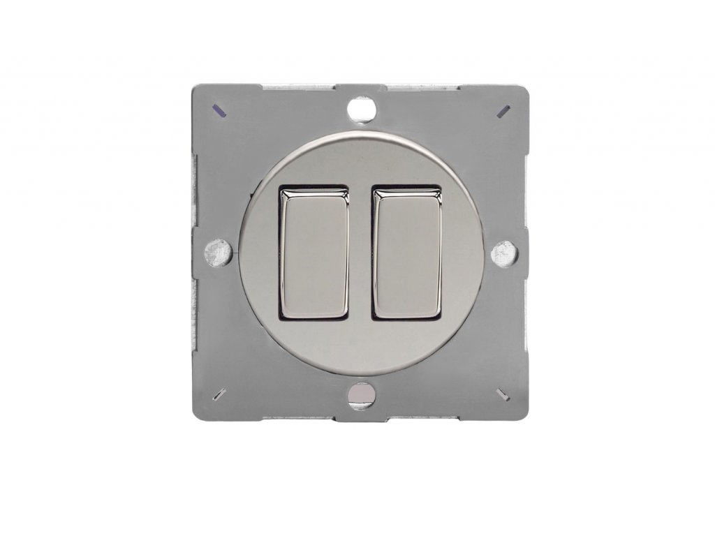 Designový vypínač Kolébkový vypínač ROCKER - 2-modulový schodišťový (č.6); jednosměrný (č.1) 10A 1-pólový MODULÁRNÍ - leštěný chrom / chromové kolébky, EG2C removebg preview