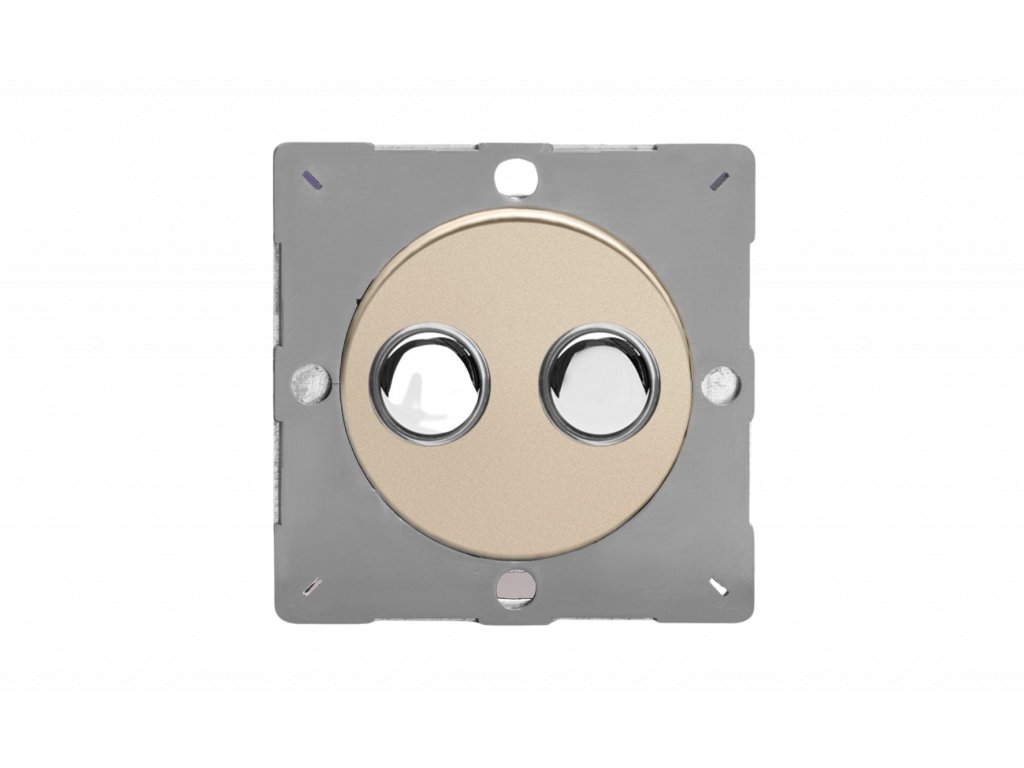 Designový vypínač Tlačítkový vypínač IMPULSE - 2-modulový schodišťový (č.6); jednosměrný (č.1) 6A 1-pólový MODULÁRNÍ - satén / chromová tlačítka, EGP2N removebg preview