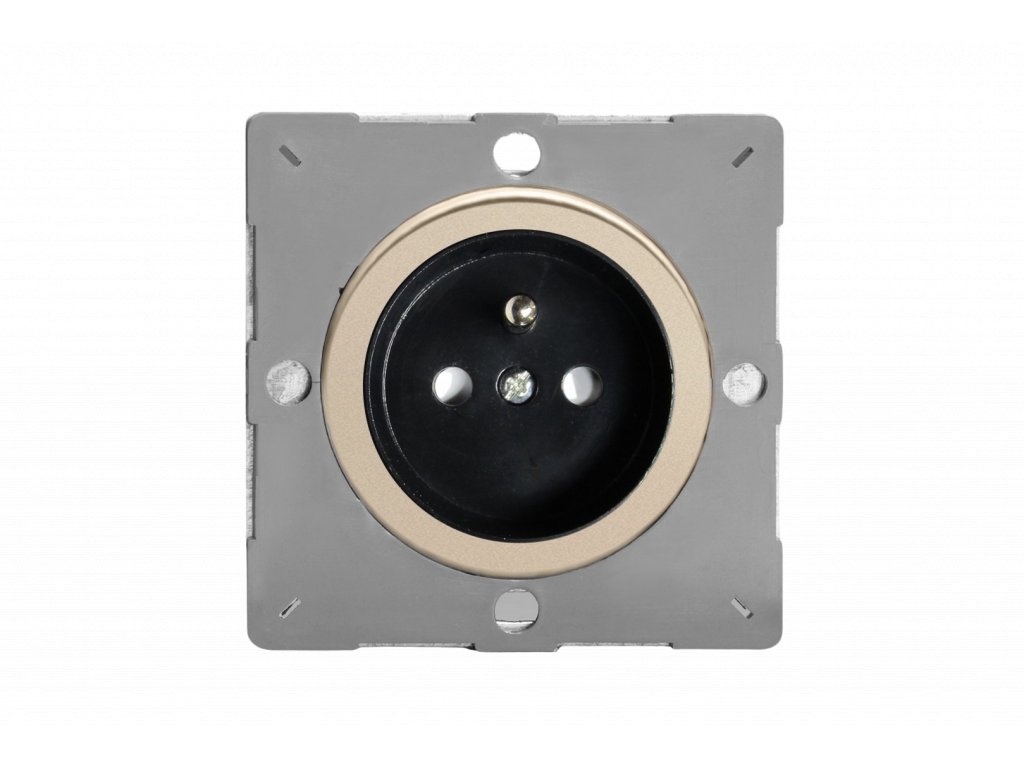 Designová zásuvka Síťová zásuvka MAINS SOCKET - 1-modulový 16A česká PIN BEZŠROUBKOVÉ - satén / černý, varigrid-mains-socket_Z1EG4FBN