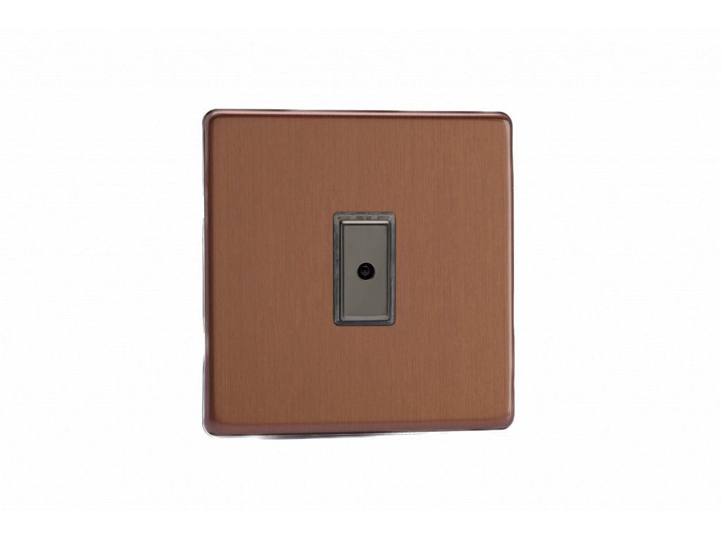 Designový vypínač Tlačítkový vypínač IMPULSE - 1-modulový jednosměrný (č.1) 0-100 W (max 10 LEDs) 1.1A 1-pólový LED s dálkovým V-Pro BEZŠROUBKOVÉ - kartáčovaný bronz / černé (lesklé) iridium, NOIMG