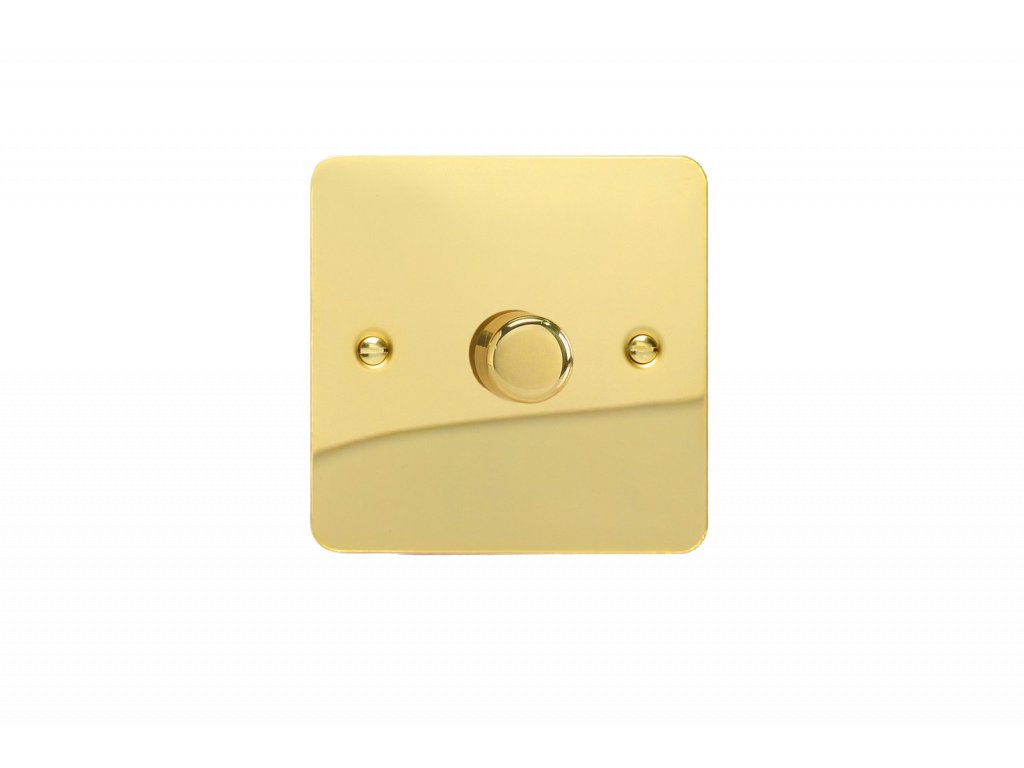 Luxusní stmívač Rotační stmívač DIMMER - 1-modulový - ULTRAPLOCHÉ - Leštěná mosaz, HFV1