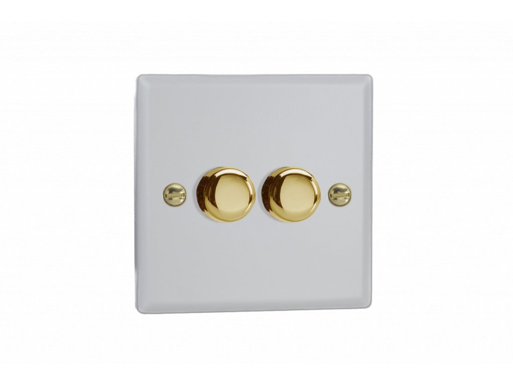 Luxusní stmívač Rotační stmívač DIMMER - 2-modulový - KLASICKÉ - Matně bílá, JYP252V.MW
