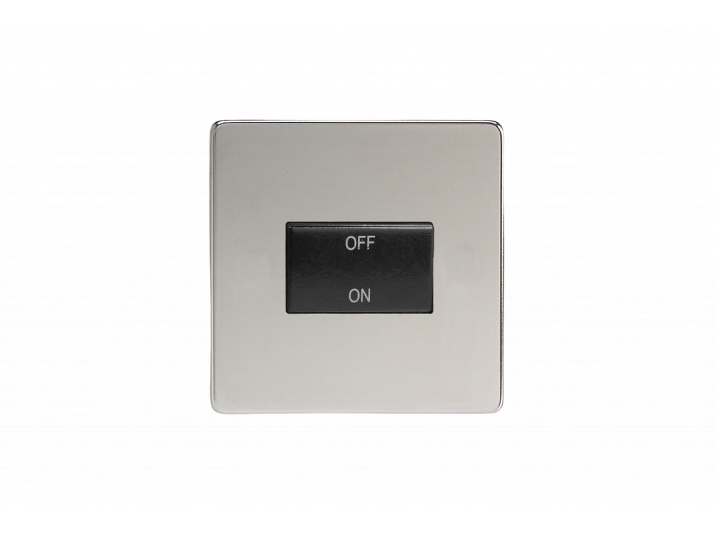 Designový vypínač Kolébkový vypínač ROCKER - 1-modulový 10A 3-pólový BEZŠROUBKOVÉ - leštěný chrom / černý, XDCFIBS