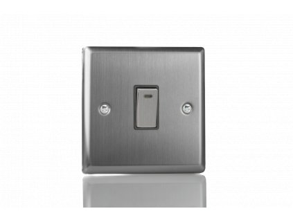 Designový vypínač Kolébkový vypínač ROCKER - 1-modulový 20A 2-pólový KLASICKÉ - kartáčovaná ocel / ocelová kolébka, XT20ND