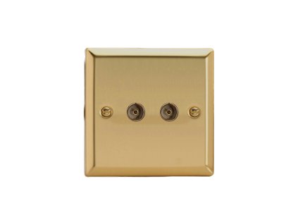 Designová zásuvka Mutimediální zásuvka MEDIA SOCKET - 2-modulový TV/Radio KLASICKÉ - letìná mosaz, XV88
