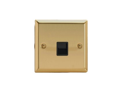 Designová zásuvka Mutimediální zásuvka MEDIA SOCKET - 1-modulový telefon KLASICKÉ - letìná mosaz / èerný, XVTSB