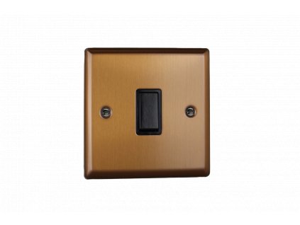 Designový vypínač Kolébkový vypínač ROCKER - 1-modulový schodišťový (č.6); jednosměrný (č.1) 10A 1-pólový KLASICKÉ - kartáčovaný bronz / černá kolébka, XY1B.BZ