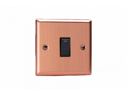Designový vypínaè Kolébkový vypínaè ROCKER - 1-modulový 20A 2-pólový KLASICKÉ - kartáèovaná mìï / èerná kolébka, XY20NB.BC