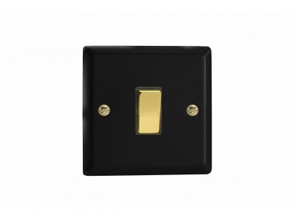 Designový vypínaè Kolébkový vypínaè ROCKER - 1-modulový 20A 2-pólový KLASICKÉ - matnì èerná / letìná mosaz, XY20V.MB