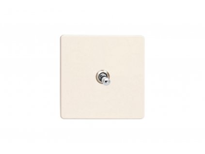 Designový vypínač Páčkový vypínač TOGGLE - 1-modulový křížový (č.7) 10A 1-pólový BEZŠROUBKOVÉ - matně bílá / chromová páčka, toggle XEYT1S.MW screwless matt white