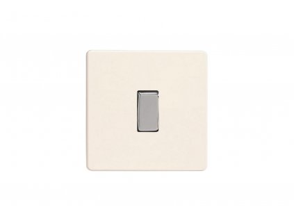 Designový vypínač Kolébkový vypínač ROCKER - 1-modulový křížový (č.7) 10A 1-pólový BEZŠROUBKOVÉ - matně bílá / chromová kolébka, rocker XEY1S.MW screwless matt white