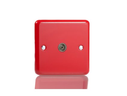 Designová zásuvka Mutimediální zásuvka MEDIA SOCKET - 1-modulový TV/Radio KLASICKÉ - potovní èervená, XY8.PR
