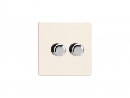 Luxusní stmívač Rotační stmívač DIMMER - 2-modulový - BEZŠROUBKOVÉ - Matně bílá, dimmer JEYP252S.MW screwless white chocolate