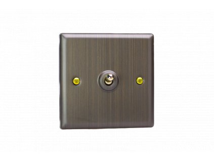 Designový vypínaè Páèkový vypínaè TOGGLE - 1-modulový køíový (è.7) 10A 1-pólový KLASICKÉ - staroitná mosaz / mosaz, XYT1.AB