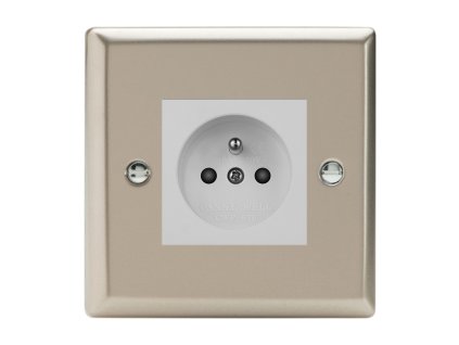 Klasický - Satén 1-Síťová zásuvka MAINS SOCKET - PIN CZ modul 16A do rámečků DataGrid (2 místa) - černá (Barva vnitřku Bílá, Verze Česká)
