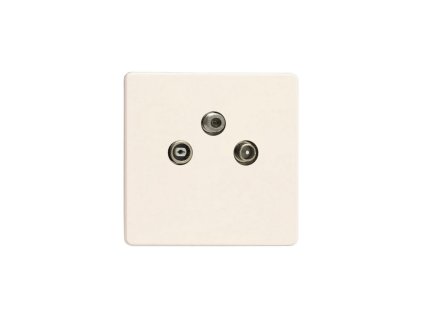 Designová zásuvka Mutimediální zásuvka MEDIA SOCKET - 3-modulový TV/Radio BEZROUBKOVÉ - matnì bílá, socket_XEY3RTVS.MW_screwless_matt-white