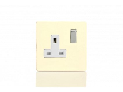 Designová zásuvka Síťová zásuvka MAINS SOCKET - Bezšroubkový - 1-modulový - bílá čokoláda, Síťová zásuvka MAINS SOCKET - Bezšroubkový - 1-modulový - bílá čokoláda