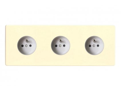 Designová zásuvka Síťová zásuvka MAINS SOCKET - Bezšroubkový - 3-modulový - bílá čokoláda, mains socket XEW444FW screwless white chocolate