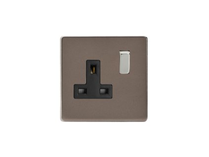 Designová zásuvka Síťová zásuvka MAINS SOCKET - Bezšroubkový - 1-modulový - cínová, Síťová zásuvka MAINS SOCKET - Bezšroubkový - 1-modulový - cínová