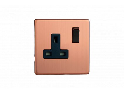 Designová zásuvka Síťová zásuvka MAINS SOCKET - Bezšroubkový - 1-modulový - kartáčovaná měď, XDY4BS.BC