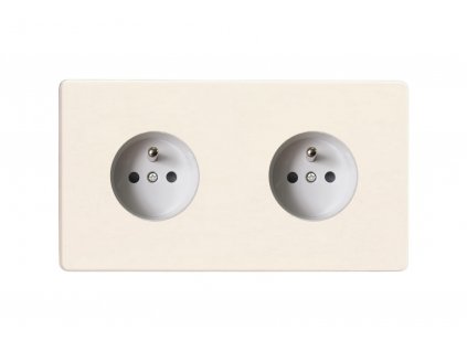 Designová zásuvka Síťová zásuvka MAINS SOCKET - Bezšroubkový - 2-modulový - matně bílá, Síťová zásuvka MAINS SOCKET - Bezšroubkový - 2-modulový - matně bílá