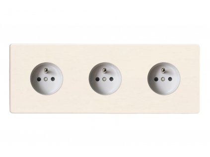 Designová zásuvka Síťová zásuvka MAINS SOCKET - Bezšroubkový - 3-modulový - matně bílá, Síťová zásuvka MAINS SOCKET - Bezšroubkový - 3-modulový - matně bílá