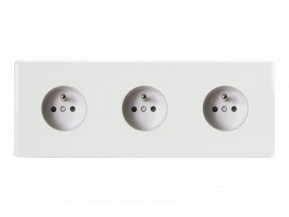 Síťová zásuvka MAINS SOCKET - Bezšroubkový - 3-modulový - prémiová bílá