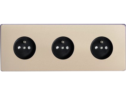 Síťová zásuvka MAINS SOCKET - Bezšroubkový - 3-modulový - satén