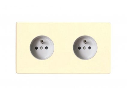 Síťová zásuvka MAINS SOCKET - Bezšroubkový - 2-modulový - bílá čokoláda (Barva vnitřku Bílá, Technologie a funkce 16A, Verze Česká)