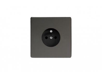Síťová zásuvka MAINS SOCKET - Bezšroubkový - 1-modulový - černé (lesklé) iridium