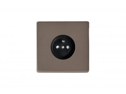 Designová zásuvka Síová zásuvka MAINS SOCKET - Bezroubkový - 1-modulový - cínová, Síová zásuvka MAINS SOCKET - Bezroubkový - 1-modulový - cínová
