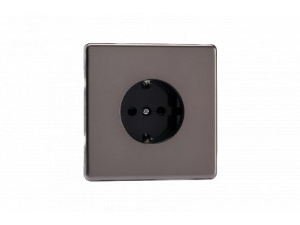 Designová zásuvka Síťová zásuvka MAINS SOCKET - Bezšroubkový - 1-modulový - cínová, Síťová zásuvka MAINS SOCKET - Bezšroubkový - 1-modulový - cínová