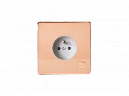Designová zásuvka Síová zásuvka MAINS SOCKET - Bezroubkový - 1-modulový - cu29 surová mìï, Síová zásuvka MAINS SOCKET - Bezroubkový - 1-modulový - cu29 surová mìï